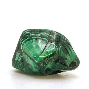 Green Malachite Free Form Mineral - Unique Congo Specimen with Bullseye Bands